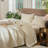 MooMee Lightweight Quilt Set 100% Washed Cotton Linen-Like Stripe Stitch Breathable All-season -114492289-114492299