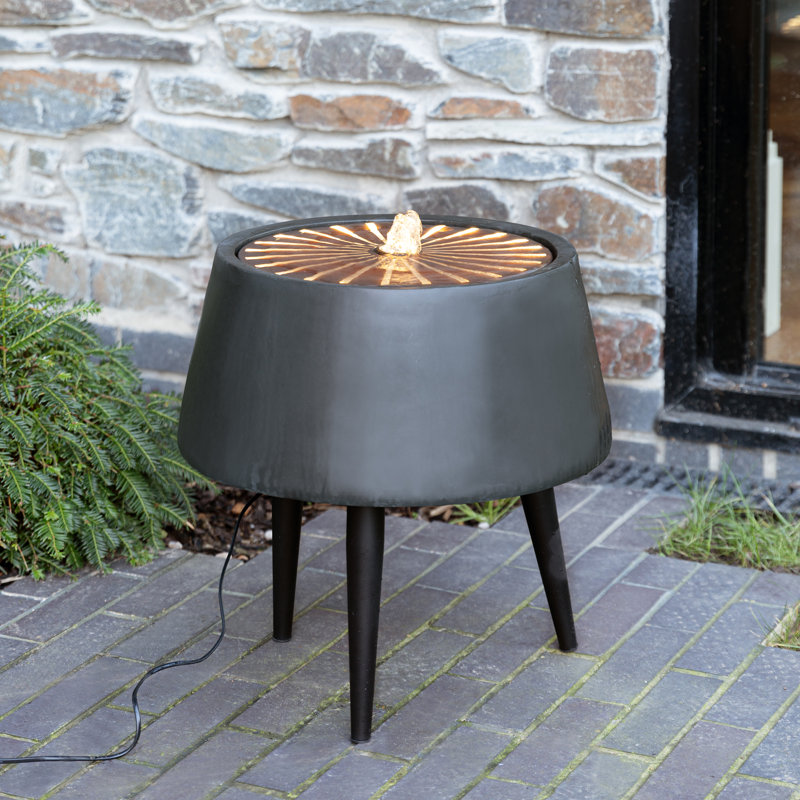 Outdoor Metal Fountain with Lights