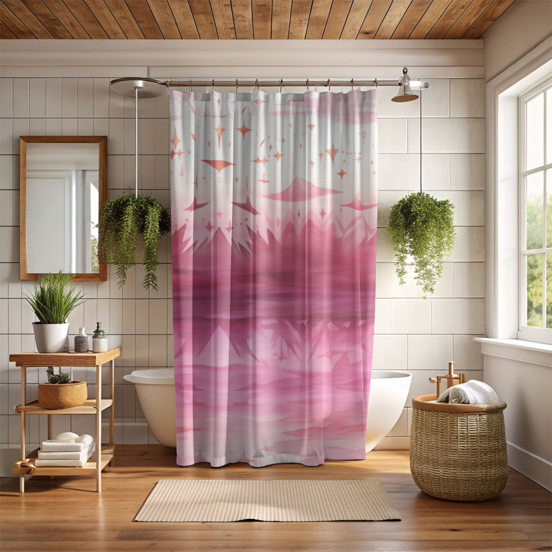 Rideau de douche Pink Fade - Premium, H 74 po x l 71 po
