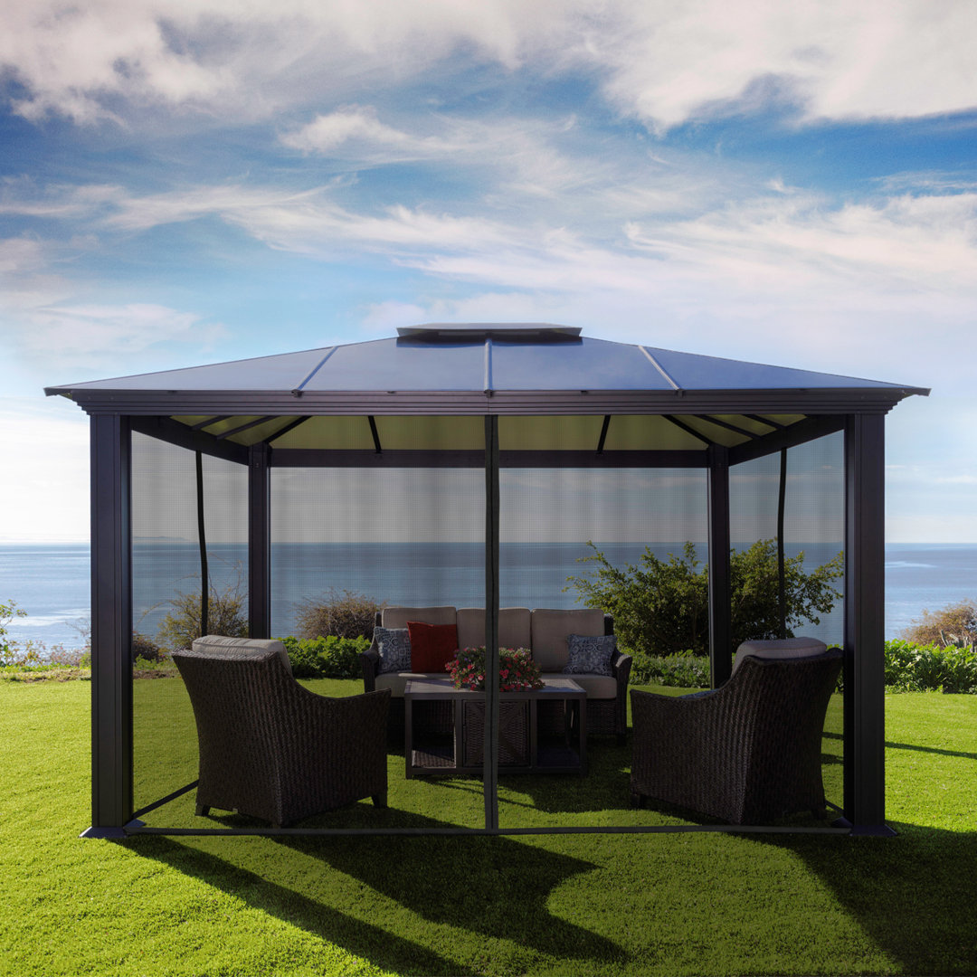 Santa Monica Aluminum Patio Gazebo with Mosquito Netting Paragon-Outdoor 