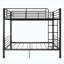 Lit superposé simple au-dessus d'un lit simple en métal, tubes de gros calibre 2 po, lits plateforme amovibles 2-en-1, rails de sécurité et échelle large, noir