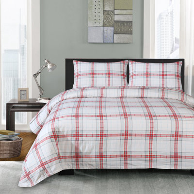 Ensemble de draps en flanelle écossais