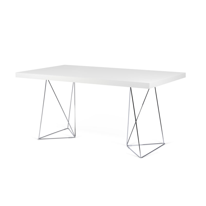 Cowley with Stainless Steel Base Dining Table, 180 x 77cm, White