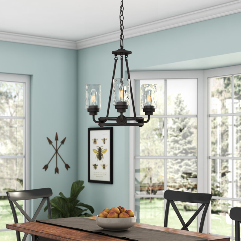 Manningtree 3 - Light Steel Dimmable Wagon Wheel Chandelier, Old English Bronze