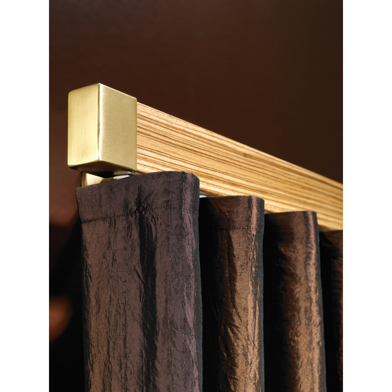 Kontur Single Curtain Rod, Antique, 2" H x 60" W x 3.25" D