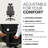 HON Ignition 2.0 Task Chair with Headrest, Limited Recline Synchro-Tilt, Black Frame, Black