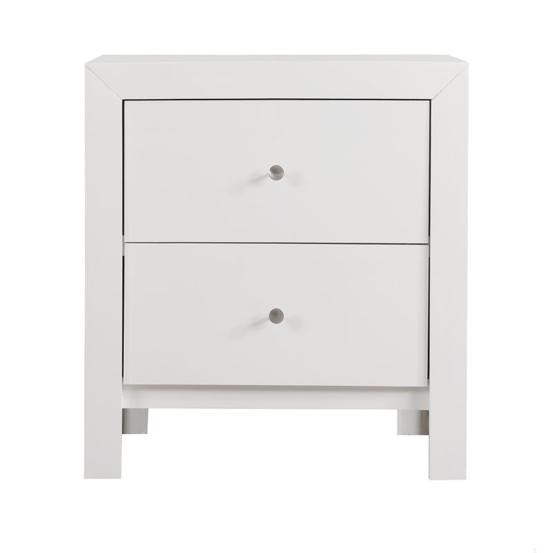 Riliegh Nightstand Bedside Table Bedroom End Tables Wood Nightstand Mid Century Modern Nightstand, White