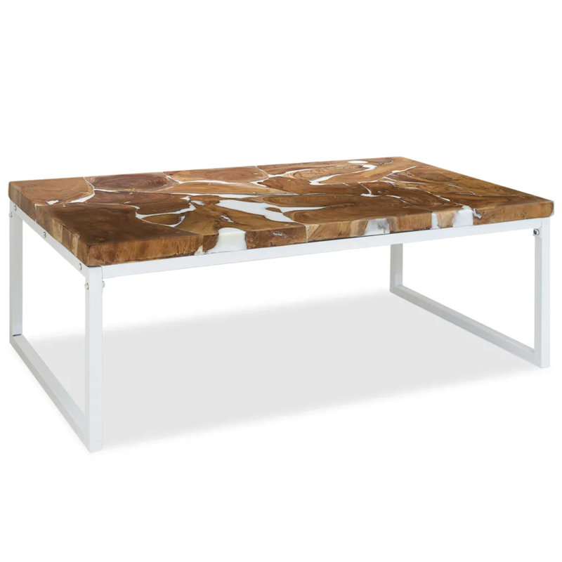 Gough Four Leg Coffee Table, Light Brown, White