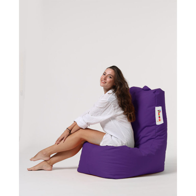 Petit fauteuil à billes, 100 % polyester mauve