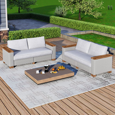 Canapé d'extérieur avec coussins 62,9 po Revaan