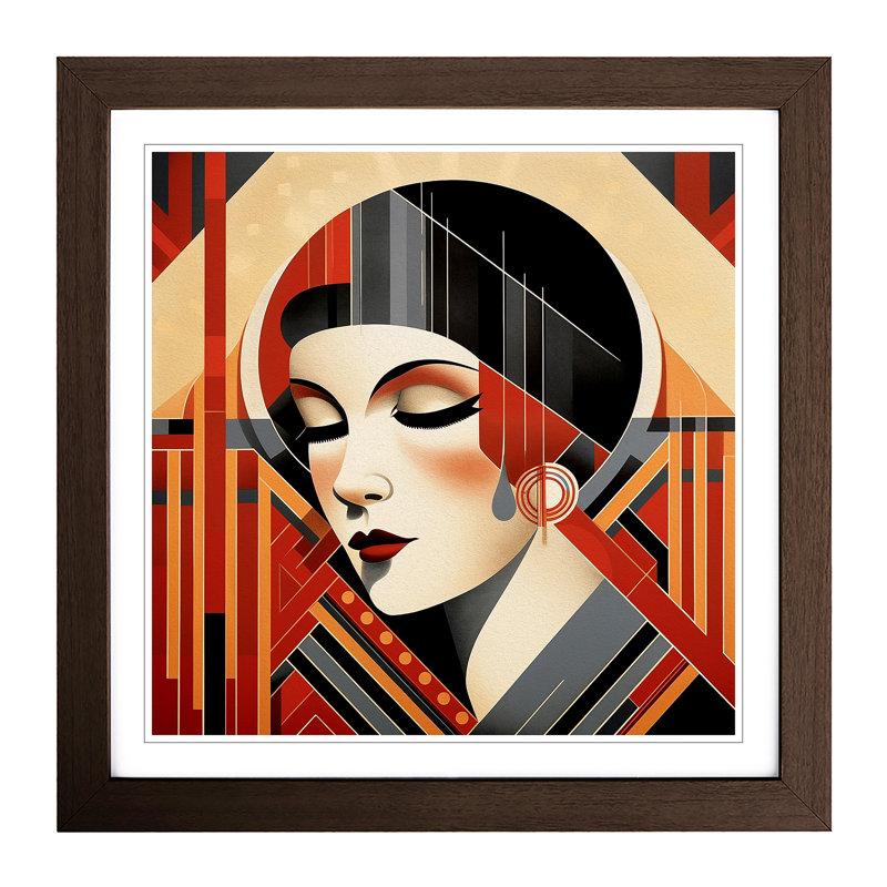 Art Deco Woman Bauhaus - Framed Print, Walnut