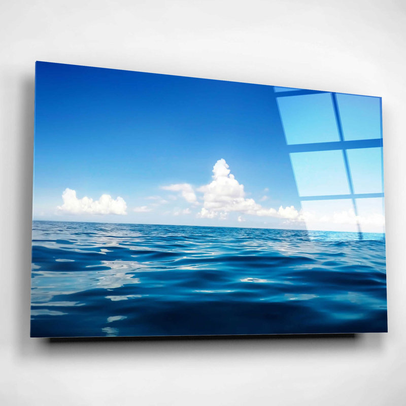 Art mural en verre Rosecliff Heights «Deep Blue» par Nicklas Gustafsson, H 16 po x l 24 po x P 0,2 po