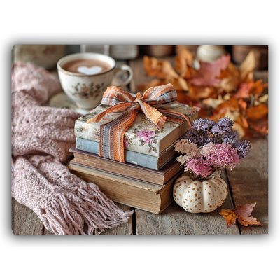 Lavender Gift Stack - Wrapped Canvas Wall Art