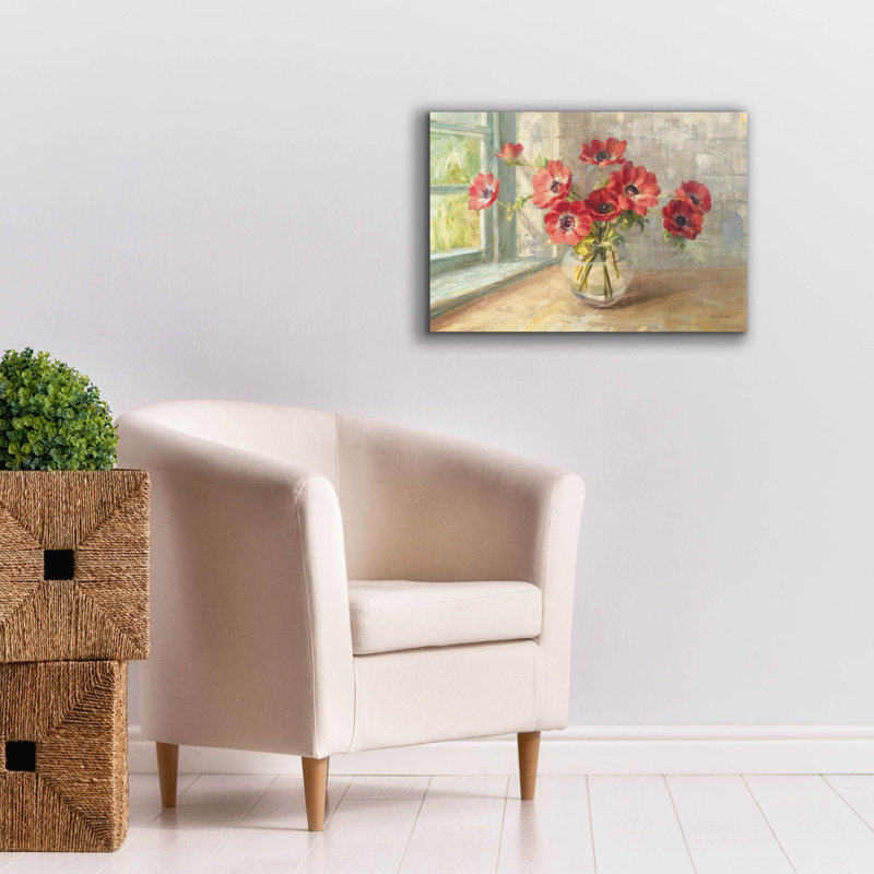 «Poppies In» par Danhui Nai, art mural sur toile, H 18 po x l 26 po