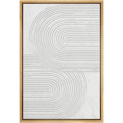 «Signature», reproduction d'art sur toile encadrée, spirales géométriques blanches rétro, illustrations de formes abstraites, art moderne décoratif contemporain coloré pour le salon, la chambre à coucher et le bureau