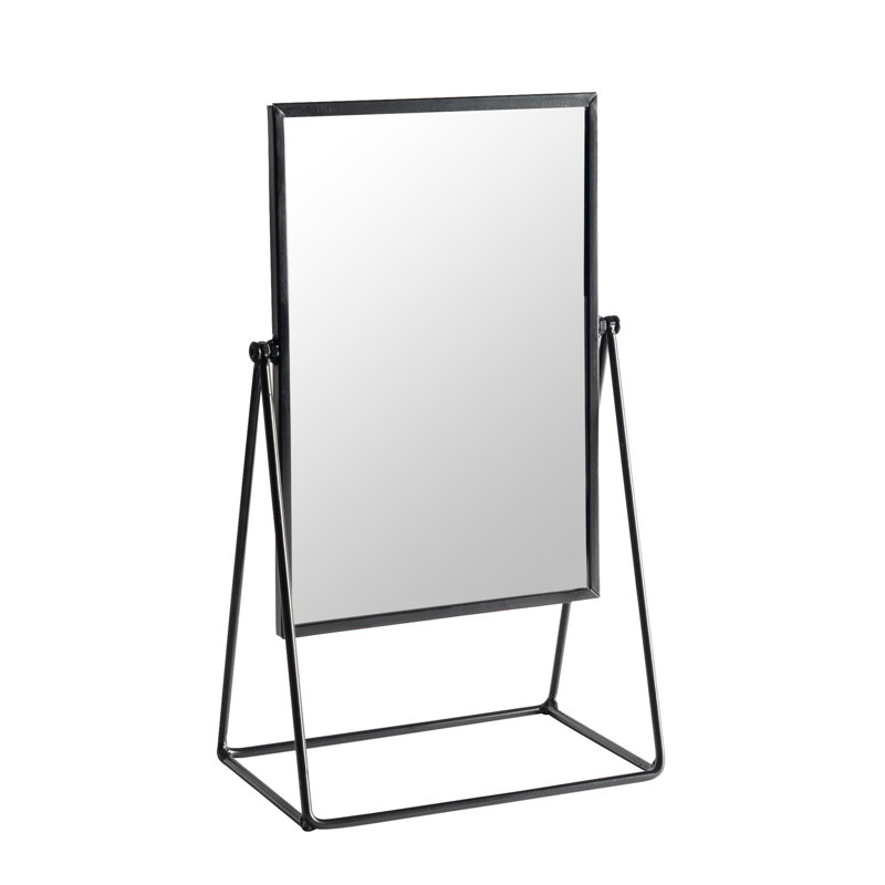 Harbour Housewares - Dressing Table Vanity Makeup Mirror - 22 x 39cm, 22cm W X 39cm H X 15cm D, 1, Black