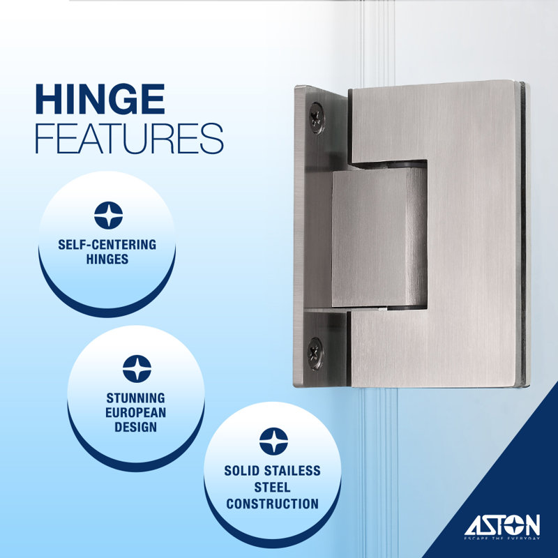Belmore XL 31.25 - 32.25 in. W x 80 in. H Frameless Hinged Shower Door with StarCast Glass, Stainless Steel, Clear Glass