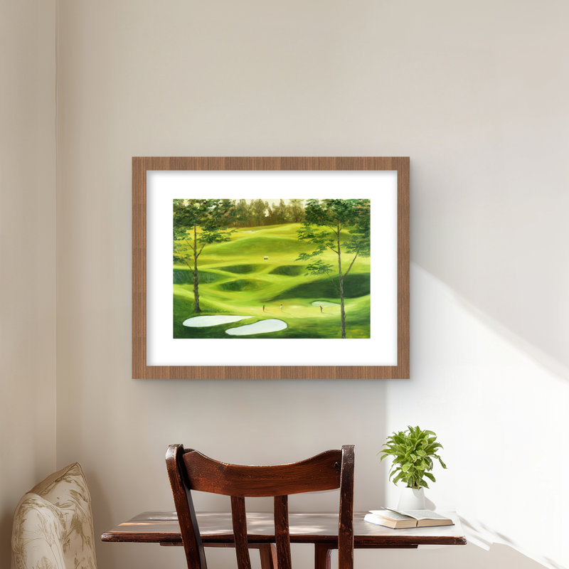 Grand terrain de golf - imprimé mat contemporain encadré blanc