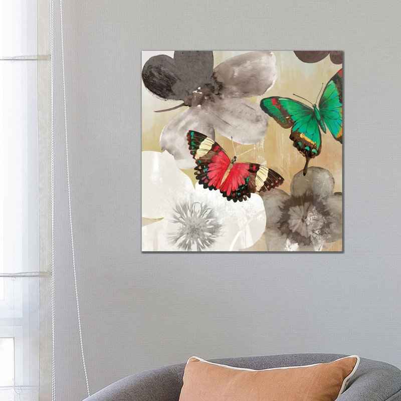 Aflutter I by Aimee Wilson - Wrapped Canvas Painting, 66.04 cm H x 66.04 cm W x 3.175 cm D
