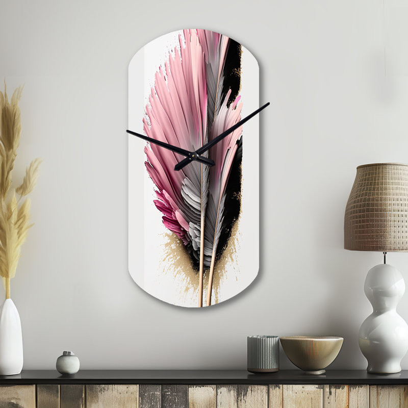 Gerbera Hyper Realistic Flowers V - Cylinder Shape Pink Wall Clock - Unique Shape, Large