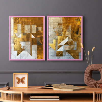 ABSTRACT Series XCVII - Impression encadrée de qualité supérieure - prête à être accrochée - aucun clou requis - aucun clou requis