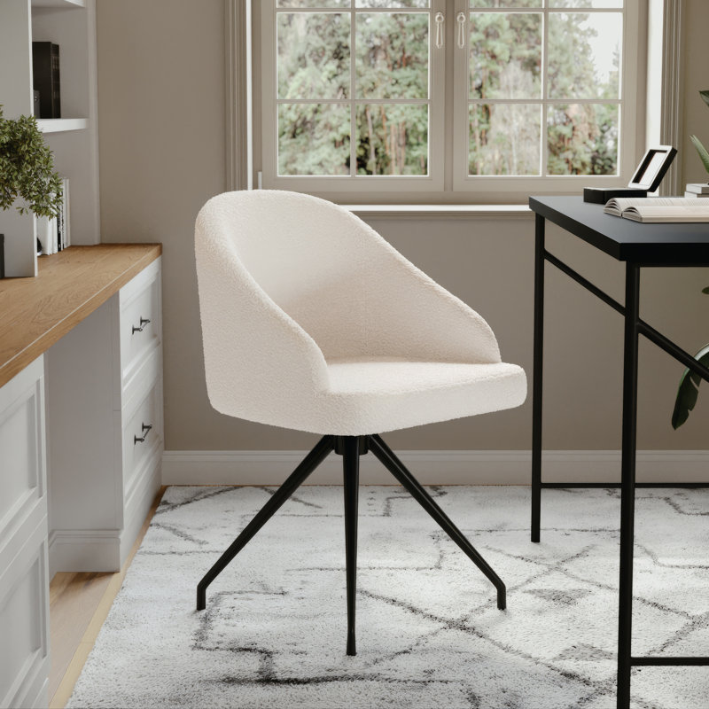 Chaise de bureau Martha Stewart Sora, Bronze huilé, Blanc