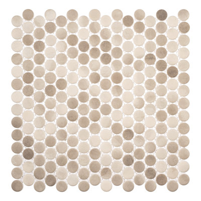 Pixie 3/4-in. Penny Round Fabric Look Matte Glass Wall & Floor Mosaic Tile -  Andova, ANDPIX225