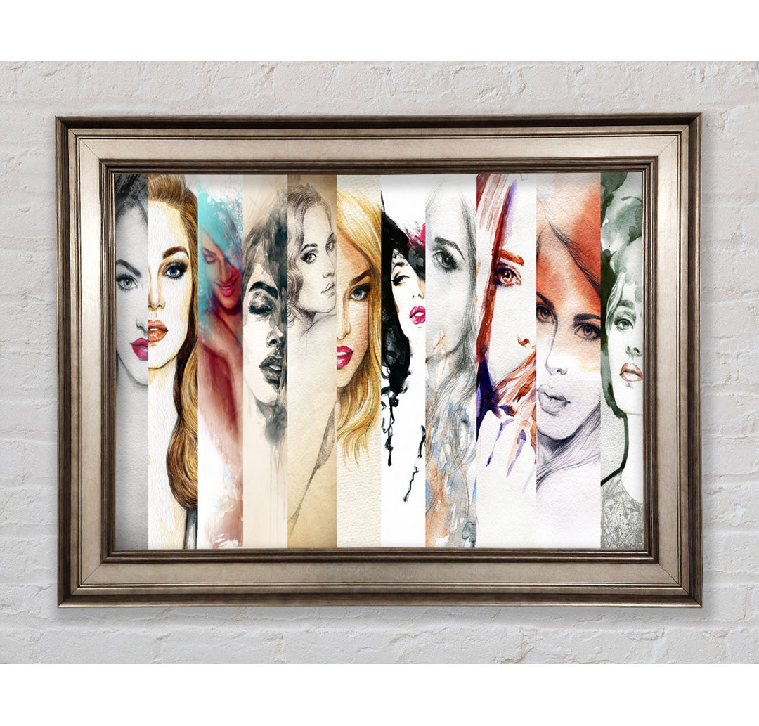 Womens Fashion Aquarell - Einzelner Bilderrahmen Kunstdrucke