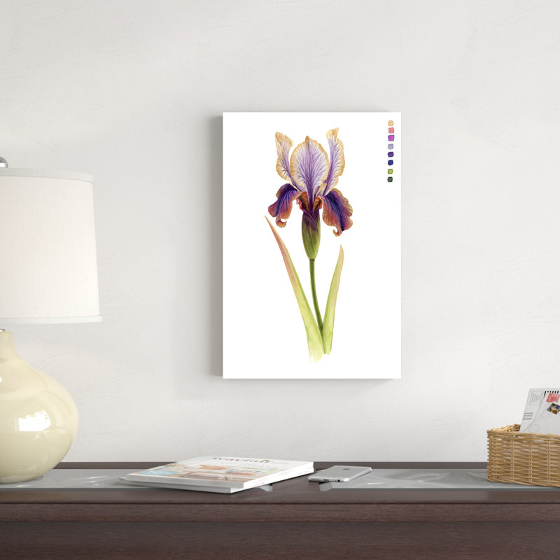 " Rainbow Iris II " Mixed Media Painting, 18" H x 12" W