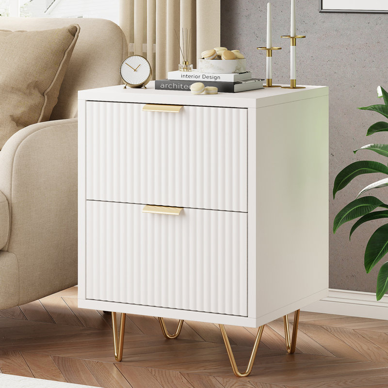 49cm W Manufactured Wood Bedside Table