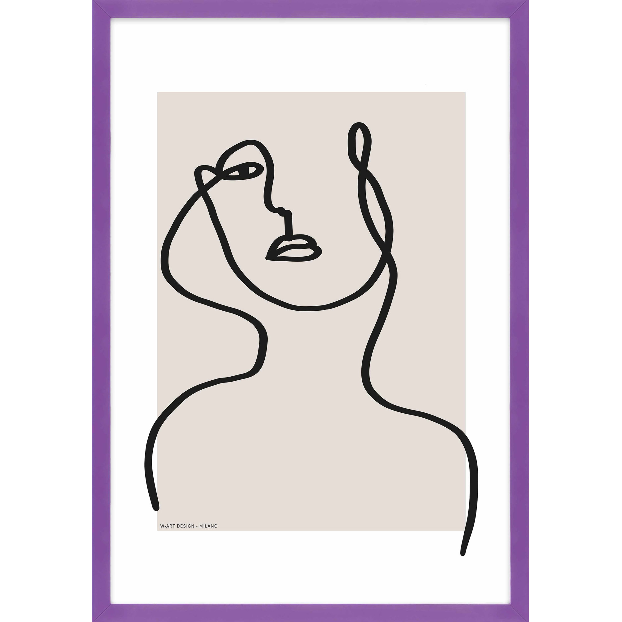 Figure And Form 3 by Romina Gadler, 20" H x 14" W x 1.25" D, Purple Framed Paper