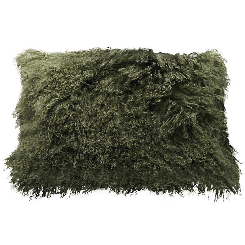 Tibetan Lumbar Pillow Cover & Insert, Dark Green