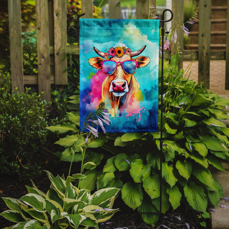 Drapeau de jardin de vache hippie Malvi