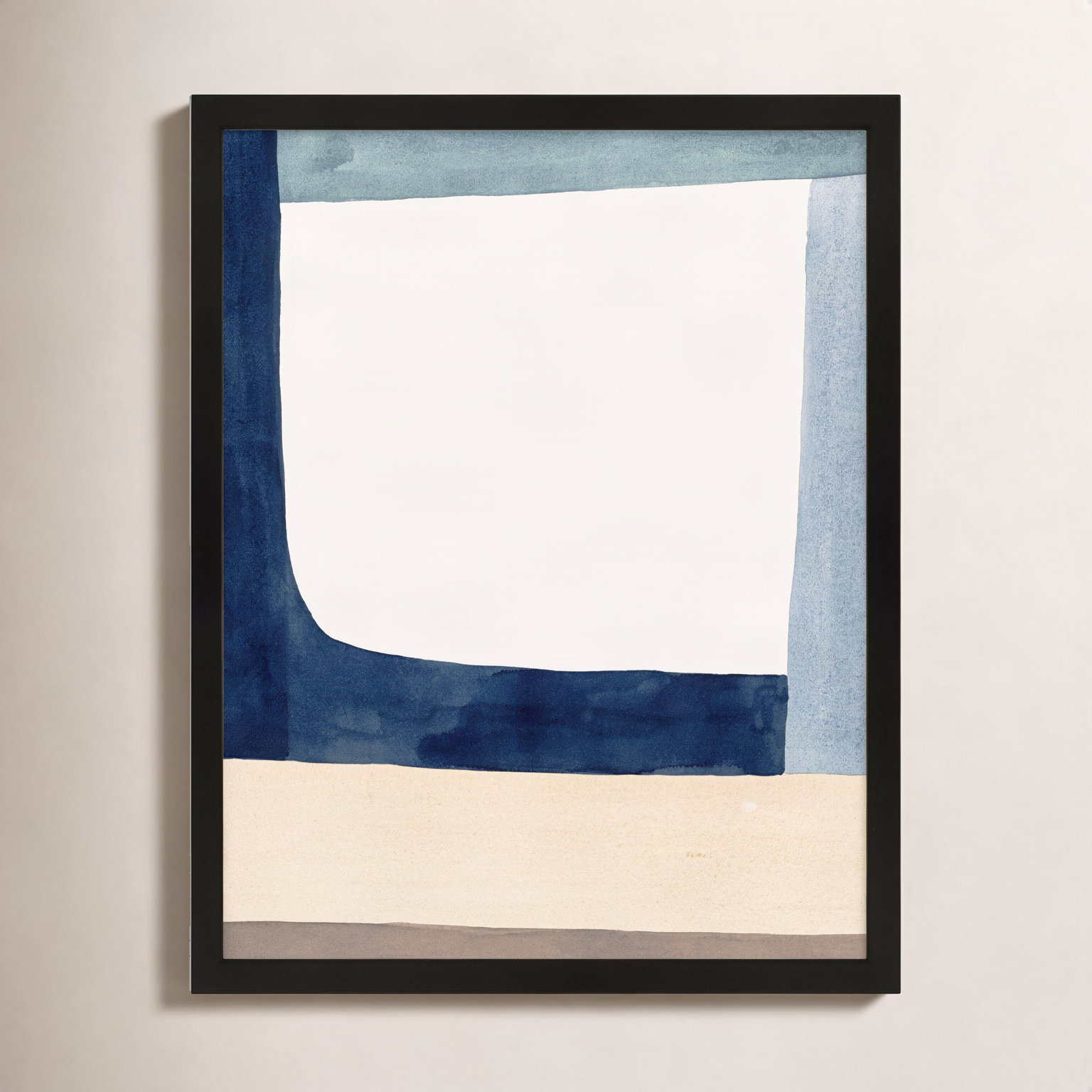 Composition In Blue 1 by Julia Balfour, Black Framed Paper, 25" H x 20" W x 1.25" D