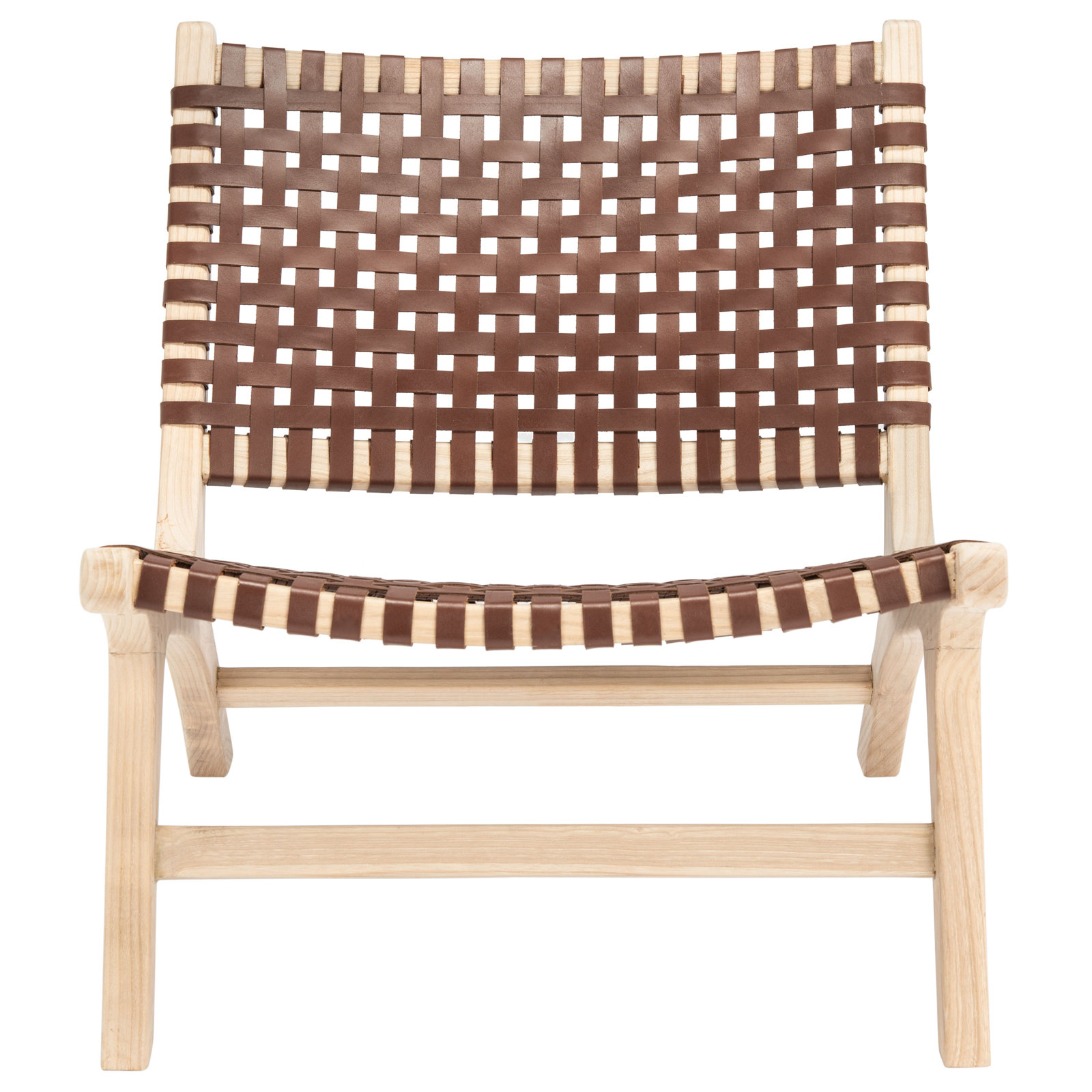 Denman Upholstered Side Chair, Cognac / Natural  Genuine Leather