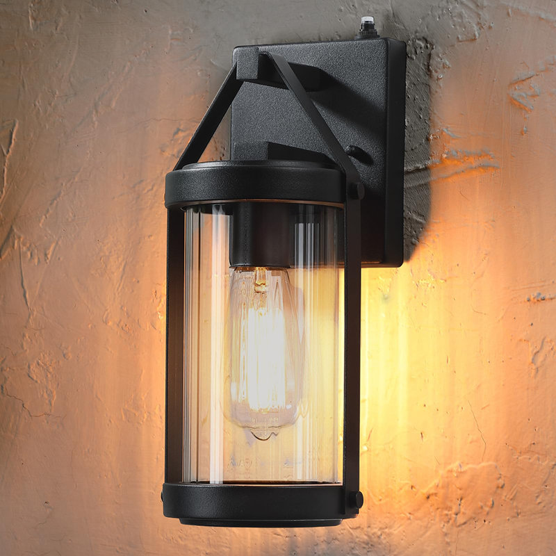 Dusk to Dawn Outdoor Wall Light Fixtures 2 Pack (Bulbs not Included), Black