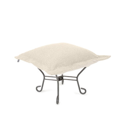 Scroll Puff Ottoman Titanium- Barbet Chocolate/Natural