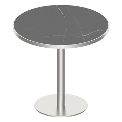Round Modern Dinning Table 31.5 Inches Bistro Table Tulip Table With Faux Marble Top,Easy Assemble,Sturdy Metal Frame Diameter