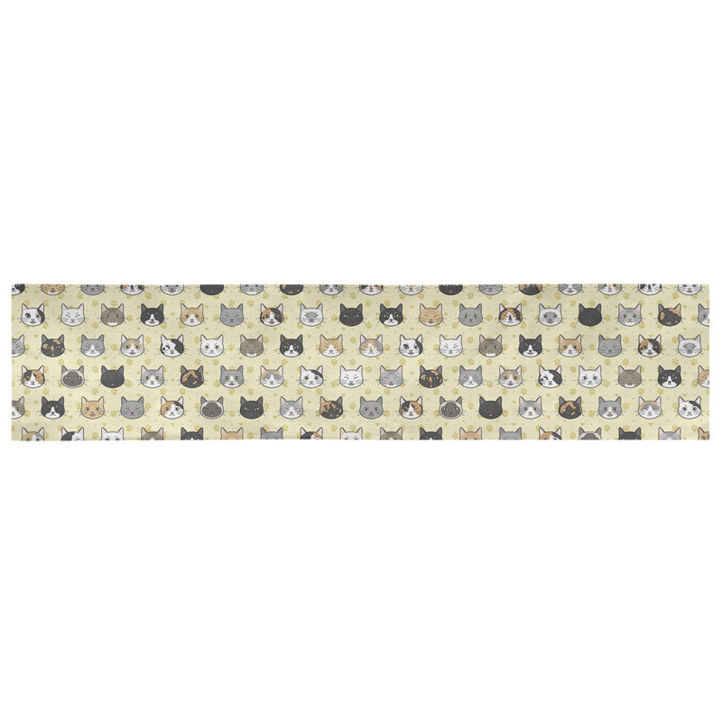 Chemin de table géométrique avicia, 72 po x 16 po, Jaune, Polyester