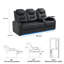 Double fauteuil inclinable de cinéma maison en cuir fleur avec ports USB et de type C-1581492586