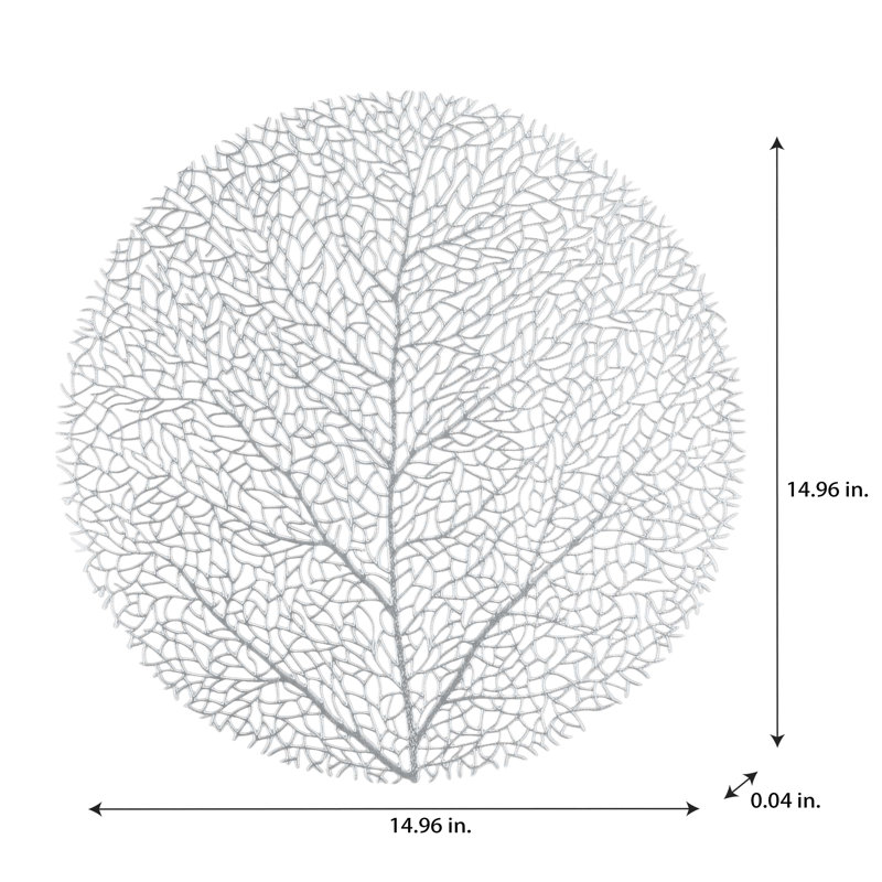 Vinyl Animals/Nature Round Placemat, Silver