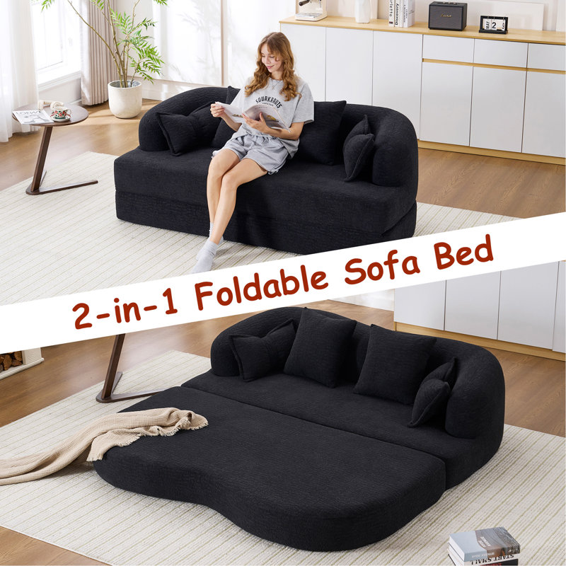 Canapé-lit 2 en 1 pliable, Black