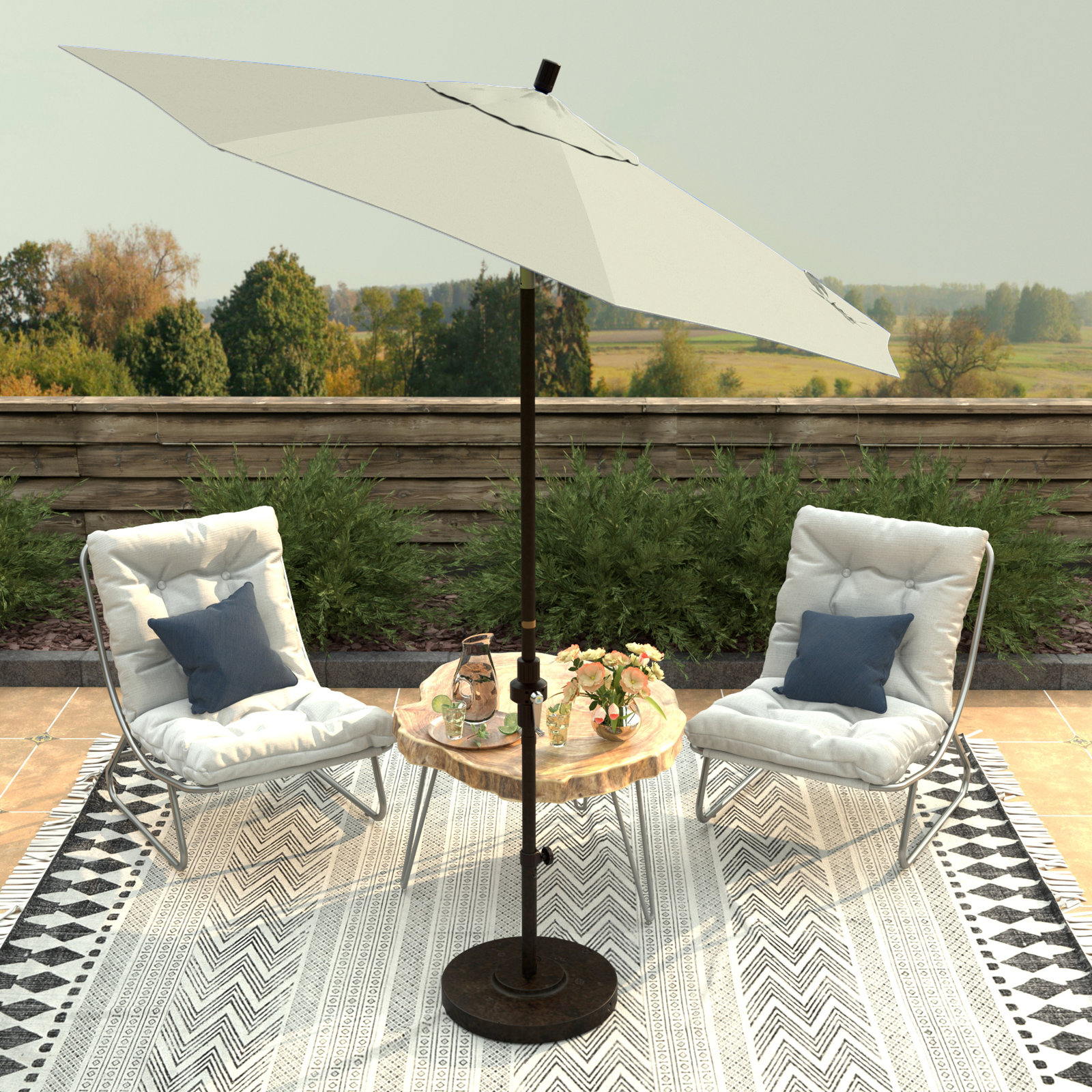 Che 90'' Outdoor Umbrella, Canvas - Pacifica