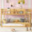 Low Twin Over Twin Bunk Bed, Floor Bunk Bed With Ladder, Solid Wood Twin Bunk Bed-1030036232