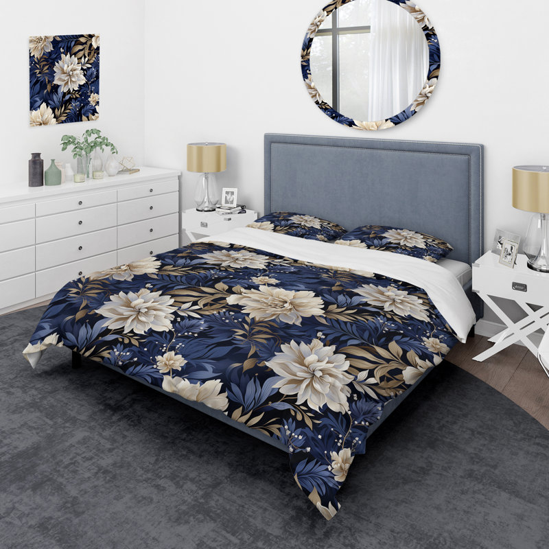 Ensemble de housse de couette Midnight Symphony Moody, Housse de couette pour grand lit et 2 taies décor