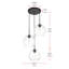 Luminaire suspendu sphérique pour îlot de cuisine à trois lumières avec accents en verre Snead-2129991287-2129991284-2130436245