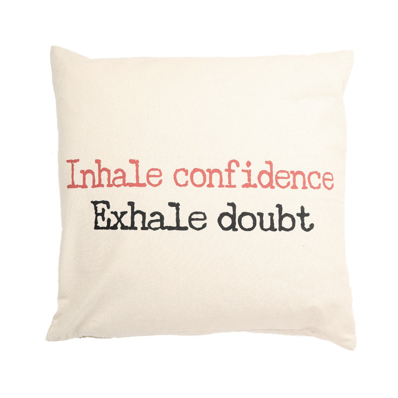 Coussin en coton Yoga, Polyester/ Bourre en polyester, H 18 po x l 18 po x P 8 po