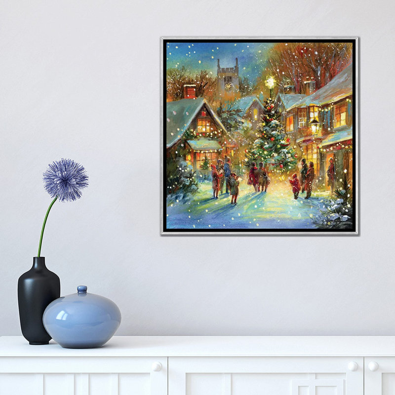 « Evening Carol » par Jim Mitchell-impression, H 18 po x l 18 po x 1,5 po, Toile avec cadre argenté