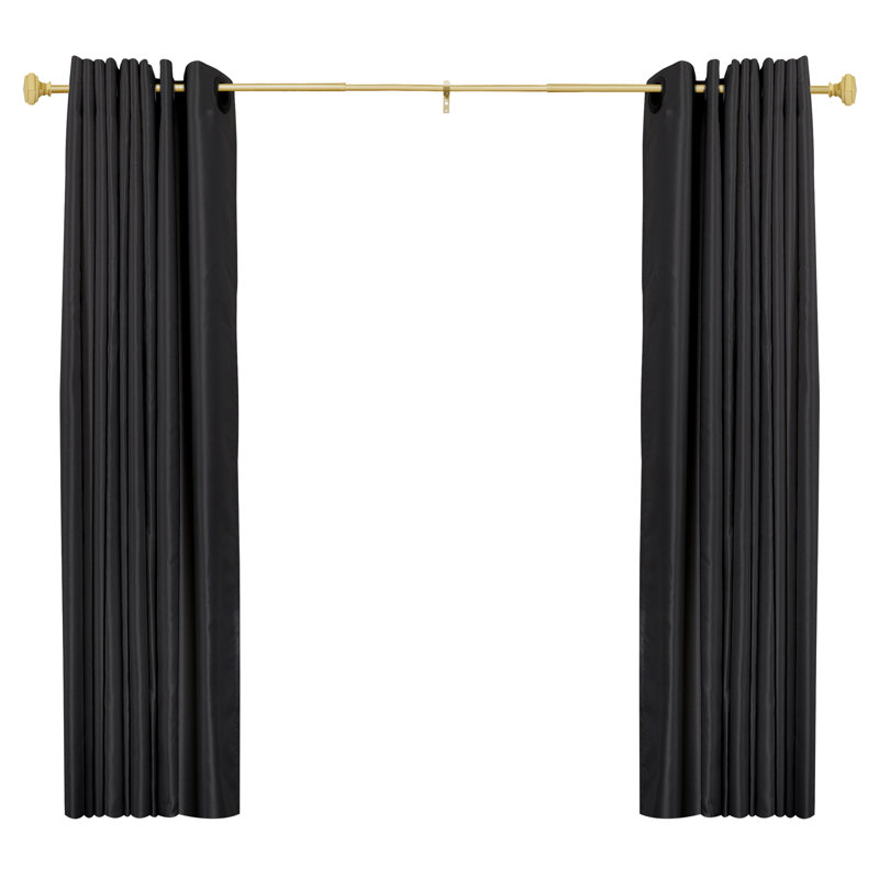 Tringle à rideaux simple réglable en métal l 0,63 po, H 1,85 po x l 86 po x P 1,85 po, Doré