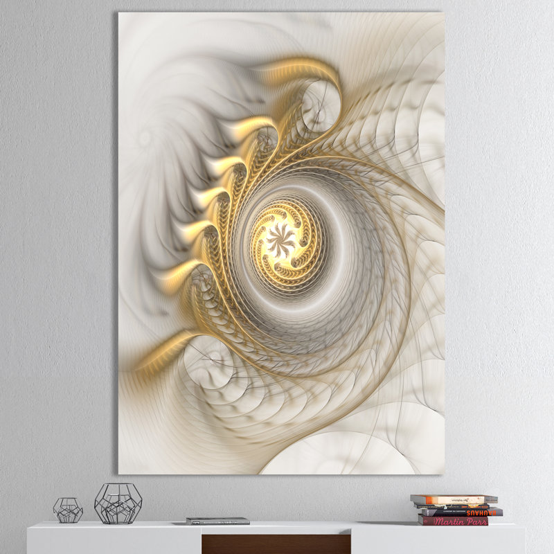 «Glowing Fractal with Recursive Curves», reproduction d'impression sur toile, H 40 po x l 30 po x 1,5 po, Toile tendue